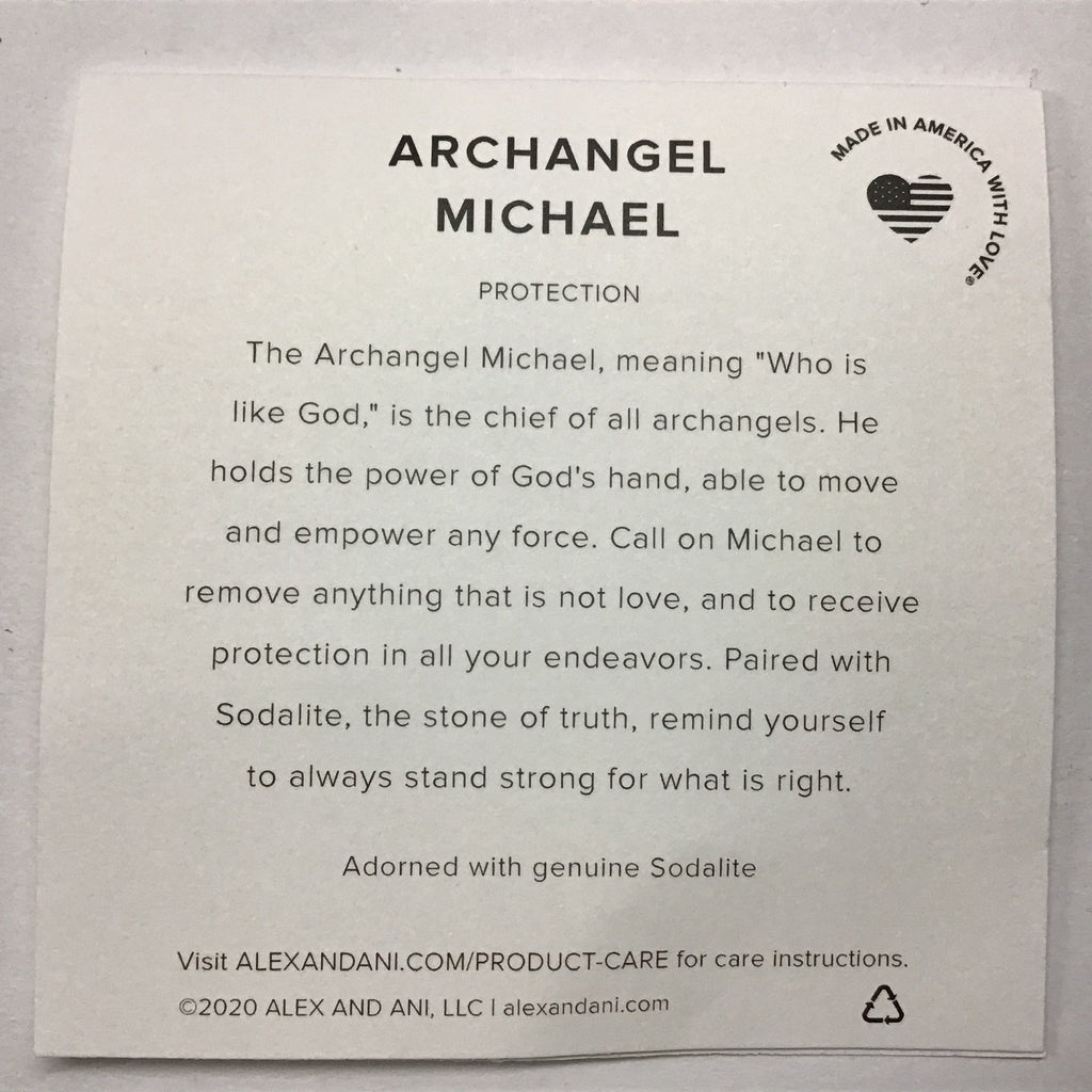 Alex and Ani Duo Charm Bangle Bracelet Shiny Silver/Archangel Michael One Size (A20EBGA35SS)