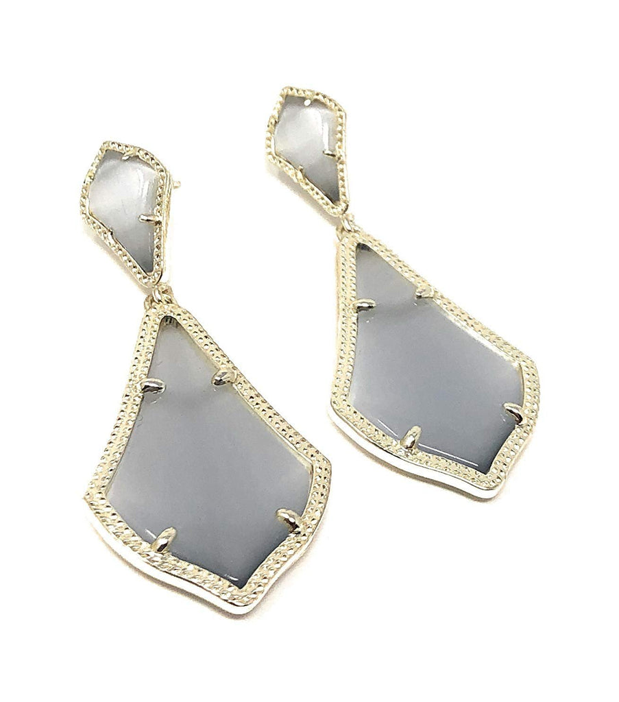 Kendra Scott Alexa Drop Earrings Gold Slate Cat's Eye