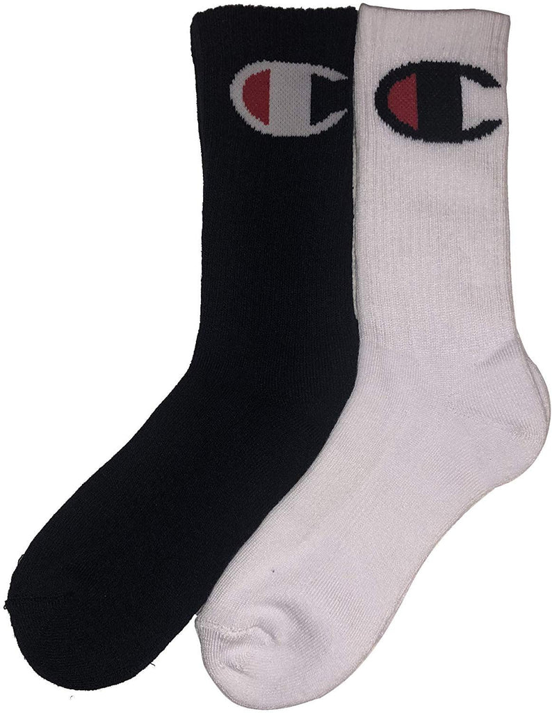 Champion Youth Boys 2-Pack Logo Crew Socks 5Y-7Y/9-11(Sock Size)