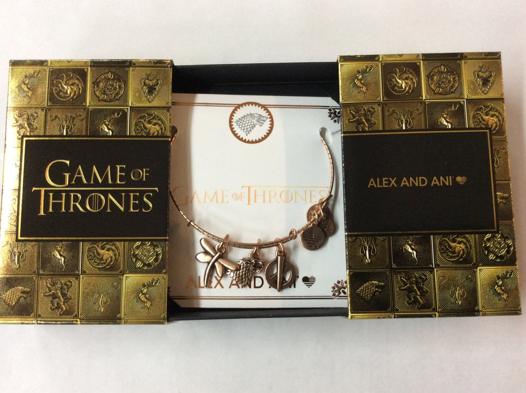 Alex and Ani GAME OF THRONES Sansa Stark Charm Bangle Bracelet - Rafaelian Rose Gold Finish