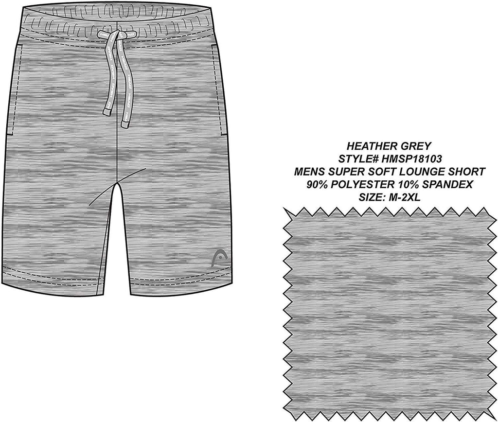 HEAD Mens Lounge Shorts - Pockets Super Soft Jersey Spandex/Polyester Blend Pajamas