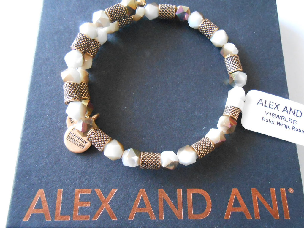Alex and Ani Womens Ruler Wrap, Robin Bangle Bracelet