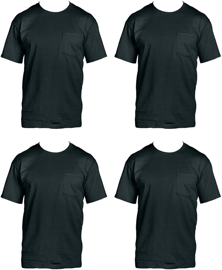 Fruit of the Loom Men's 4-Pack Pocket Crew-Neck T-Shirt - Colors May Vary