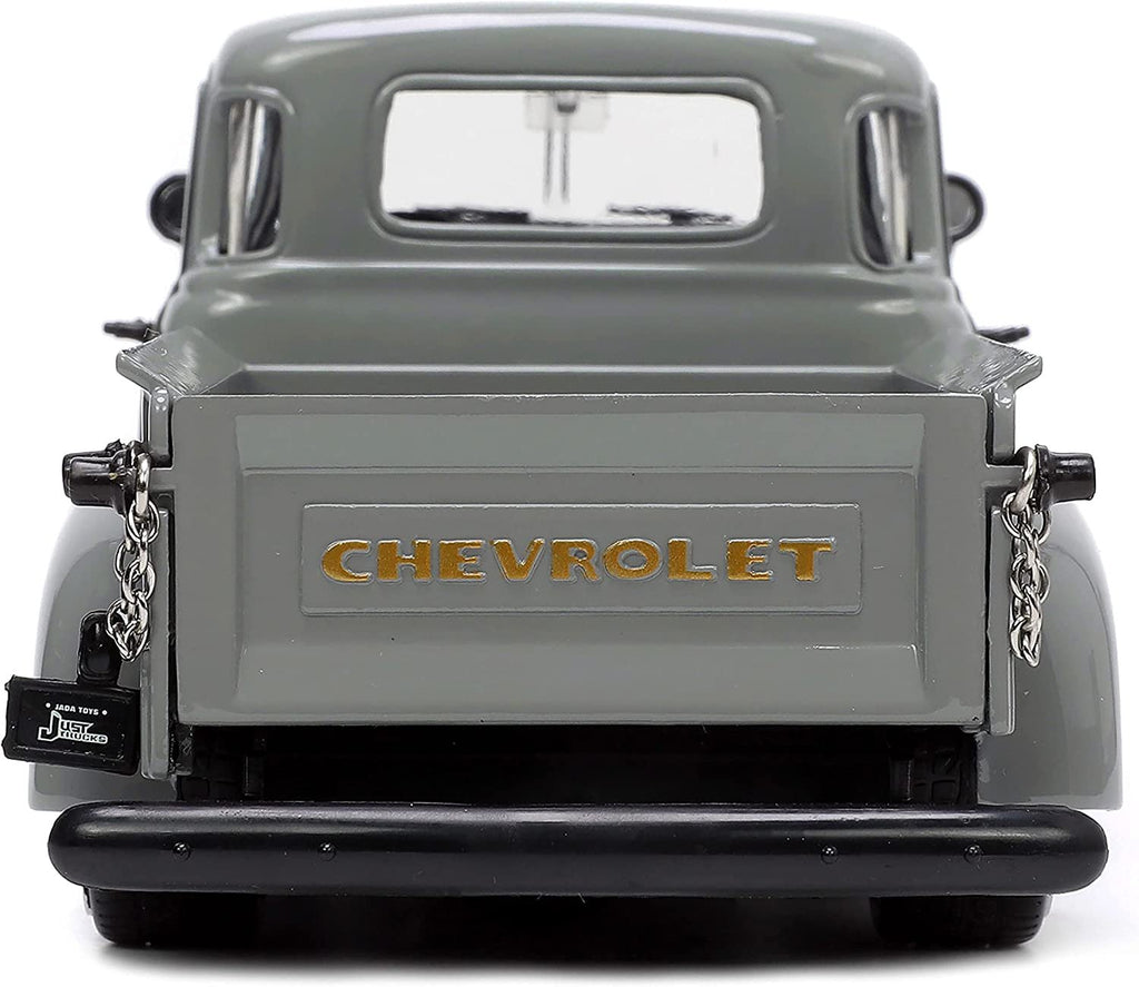 Jada Toys Just Trucks 1:24 1953 Chevy Pickup Die-cast Car Gray with Tire Rack, Toys for Kids and Adults