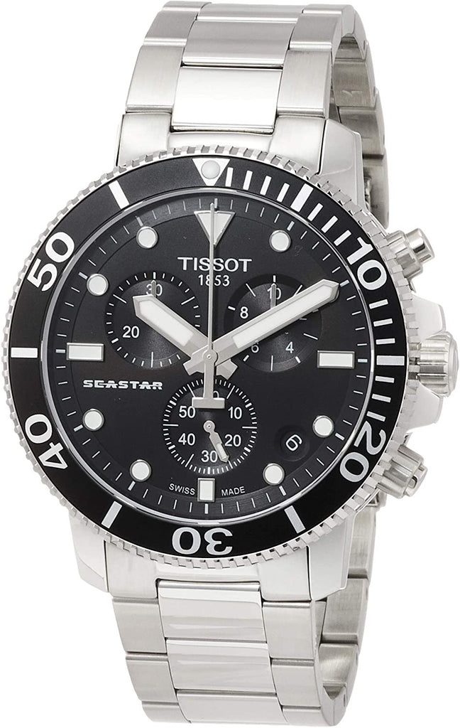 Tissot Men's Seastar 660/1000 Swiss Quartz Stainless Steel Strap, Grey, 22 Casual Watch (Model: T1204171105100)
