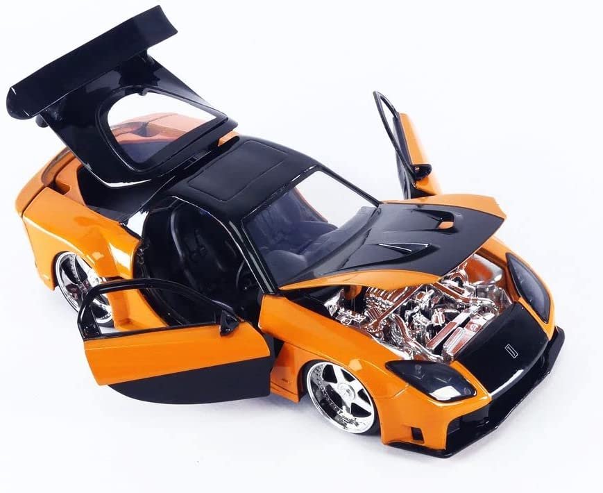 Jada Toys Fast & Furious 1:24 1995 Mazda RX-7 Widebody Die-cast Car w/Han's 2.75" Die-cast Figure, Toys for Kids and Adults