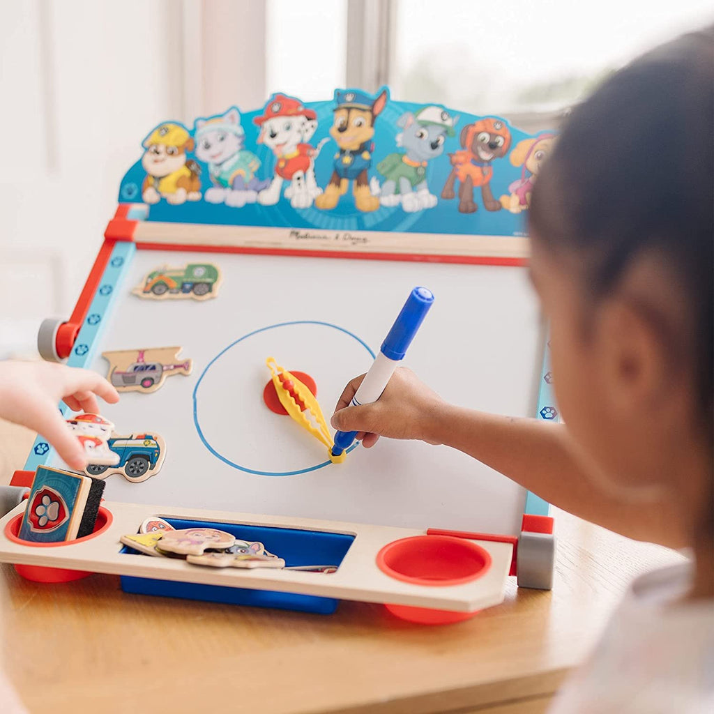 Melissa & Doug PAW Patrol Wooden Double-Sided Tabletop Art Center Easel (33 Pieces)