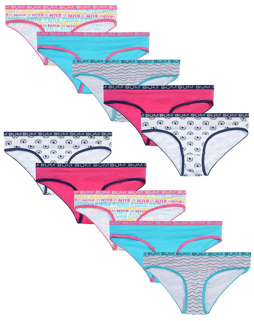 B.U.M. Equipment Girls Bikini Underwear (10 Pack)