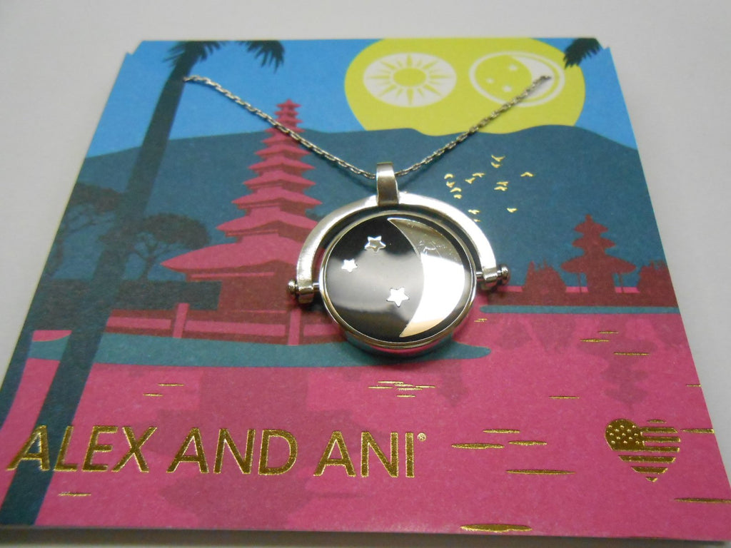 Alex and Ani Women's Color Infusion, Sun & Moon Necklace, Shiny Silver, Expandable
