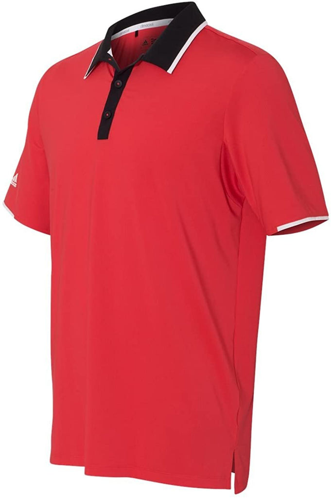 adidas Mens Climacool Performance Colorblock Sport Shirt (A166) -Ray Red/Bl -L