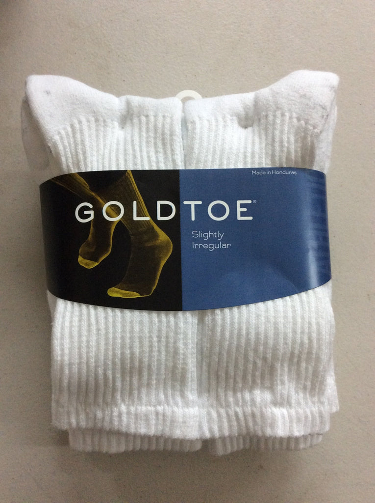 Gold Toe Men's Crew Socks White 6-Pair Sock Size 10-13 Cotton Blend New