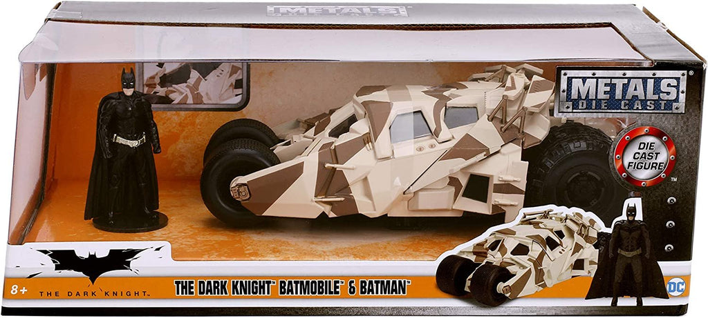 Jada Toys 1: 24 Scale The Dark Knight Batmobile Die-cast Vehicle with Batman Figure, Multicolor
