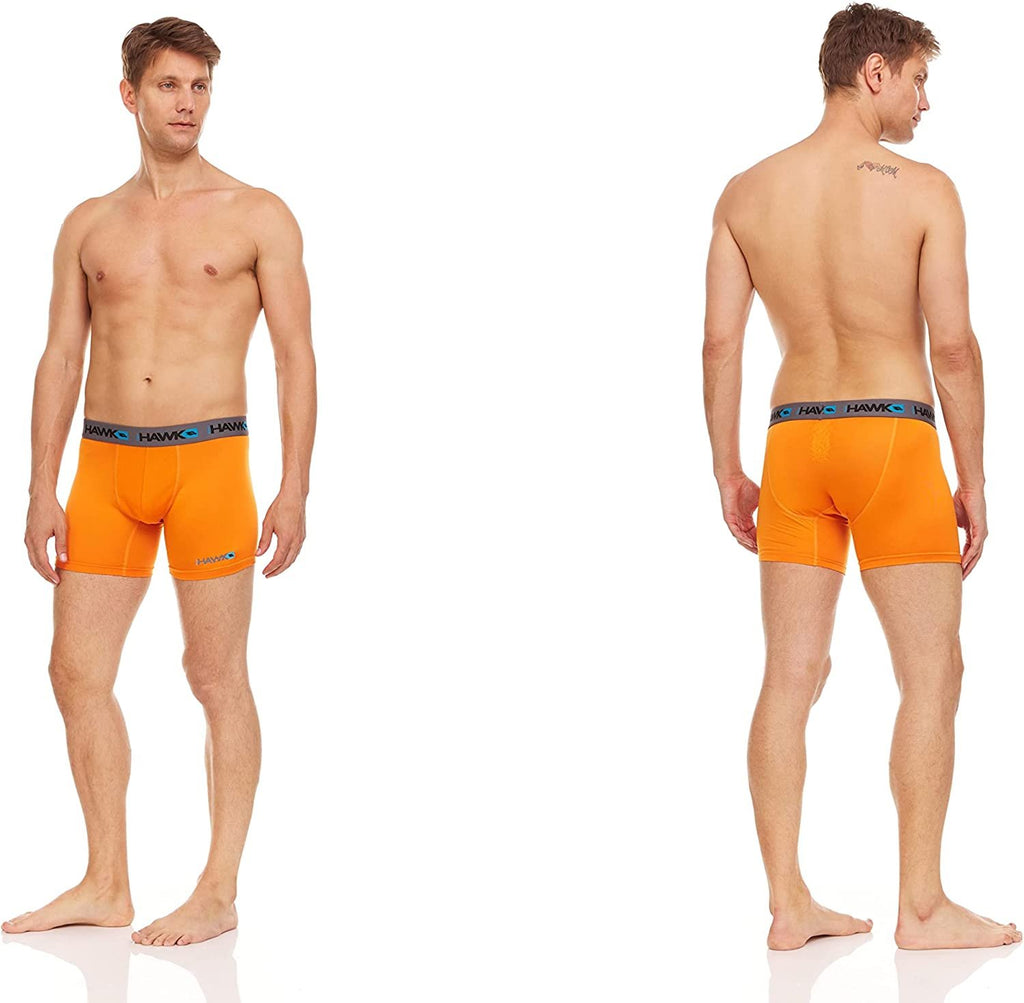 Tony Hawk Mens Performance Boxer Briefs - SPORTY FIT Short Leg 6-Pack Mystery Colors Stretch Underwear Breathable No Fly (S-5X)