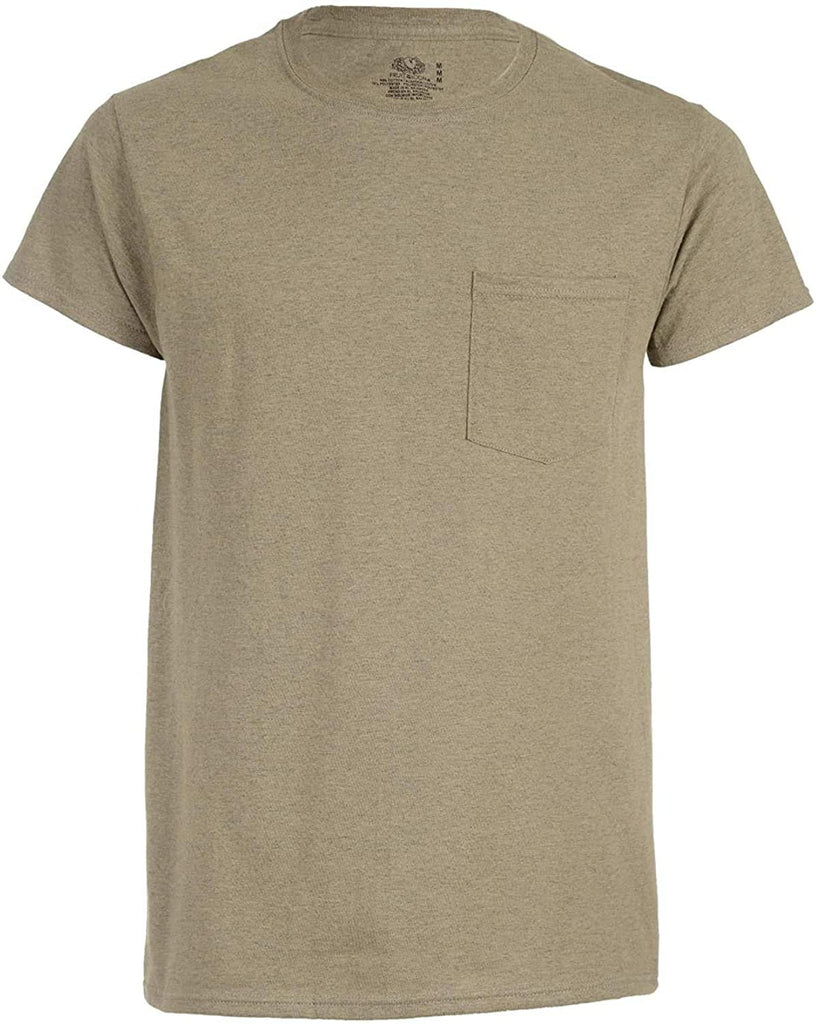 Fruit of the Loom Men's Pocket T-Shirts 8-Pack Duel Defense Colors Vary Sizes 2X-3X Slightly Imperfect
