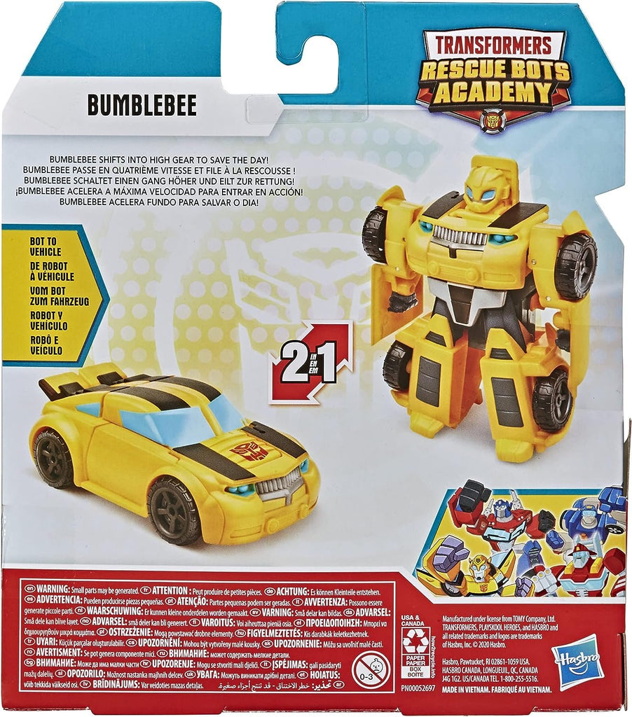 Transformers Playskool Heroes Rescue Bots Academy Classic Heroes Team Bumblebee Converting Toy, 4.5-Inch Action Figure, Kids Ages 3 and Up