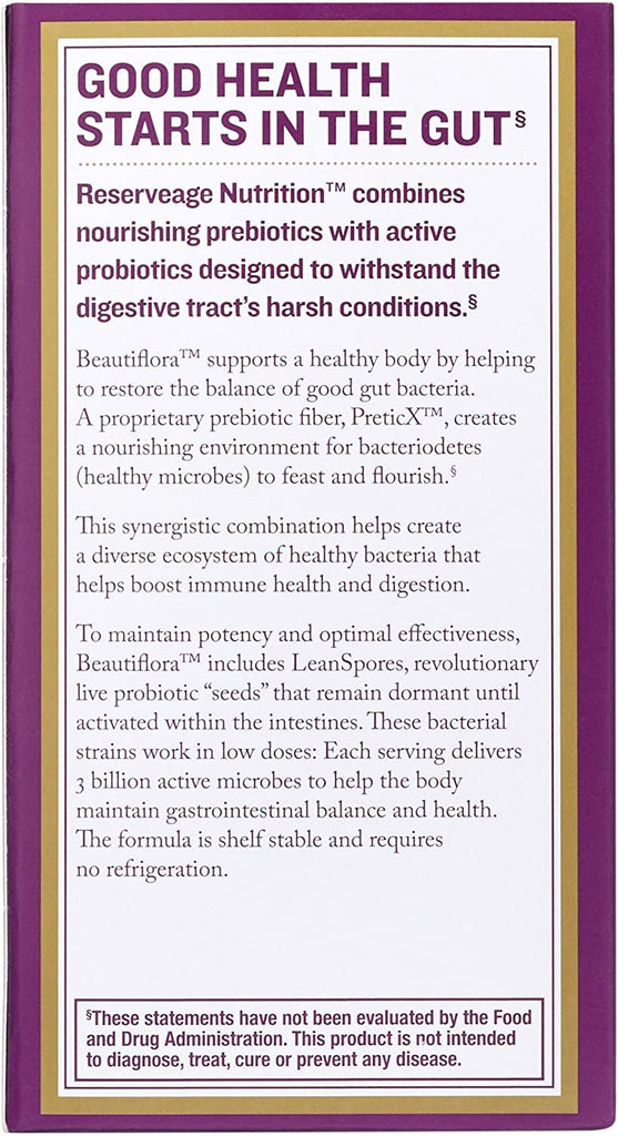 Beautiflora Probiotic + Prebiotic Reserveage 60 Caps