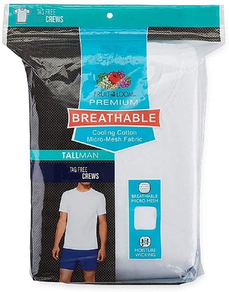 Fruit of the Loom Men's 3-Pack Breathable Crew T-Shirt