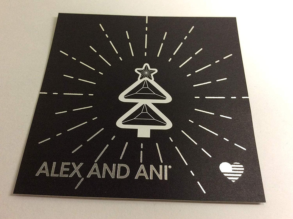 Alex and Ani Crystal Christmas Tree Set of 2 Bangle Bracelet Shiny Gold NWTBC