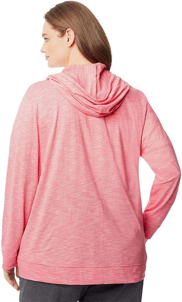 Just My Size Women's Full Zip Jersey Hoodie (3X, Rose Dust Heather)