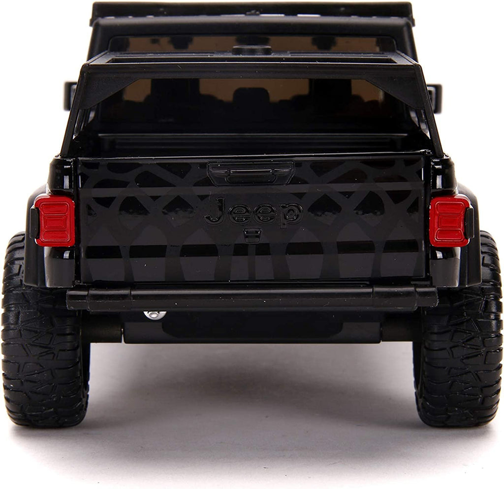 Jada Toys Just Trucks 1:24 2020 Jeep Gladiator with Rack Die-cast Car Black B&M, Toys for Kids and Adults