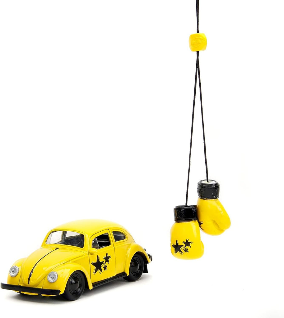 Punch Buggy 1:32 Scale 1959 Volkswagen Beetle Die-cast Car with Mini Gloves Accessory (Yellow), Toys for Kids and Adults