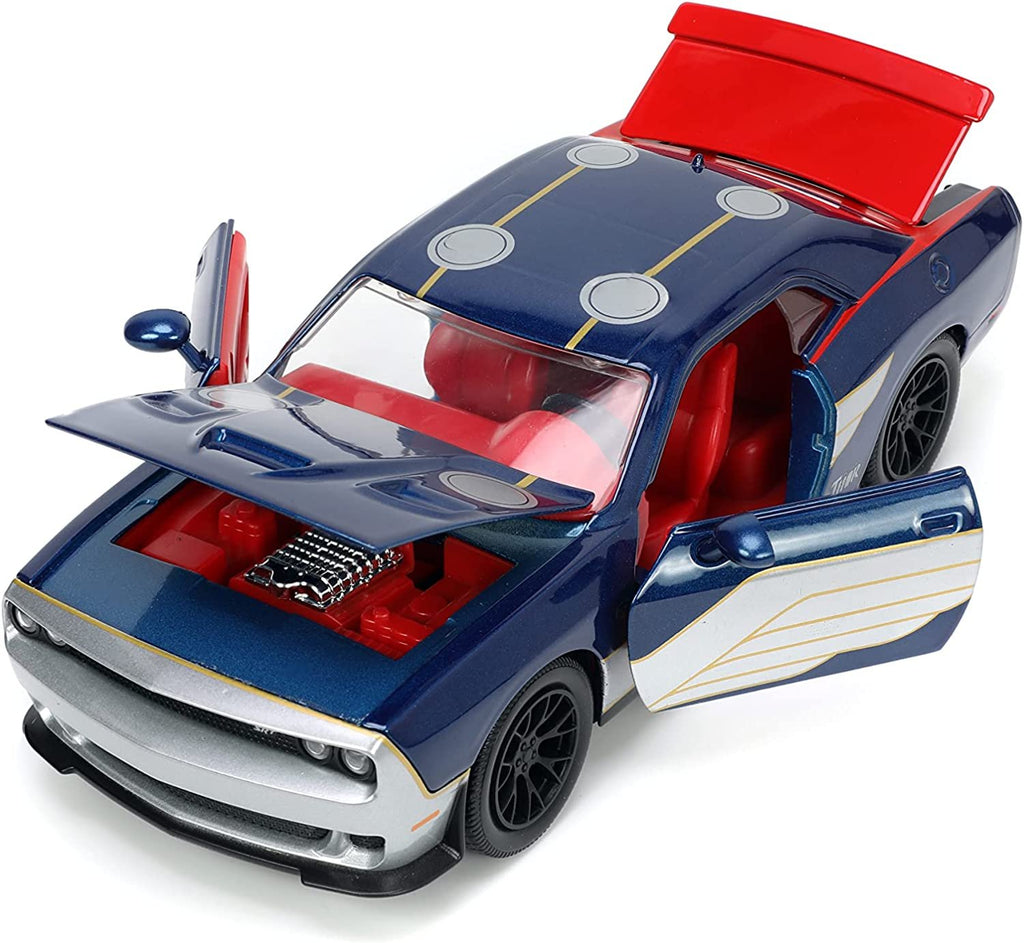 Marvel 2015 Dodge Challenger SRT Hellcat Die-cast Car w/ 2.75" Thor Figure, Toys for Kids and Adults