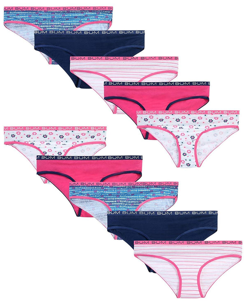 B.U.M. Equipment Girls Bikini Underwear (10 Pack)