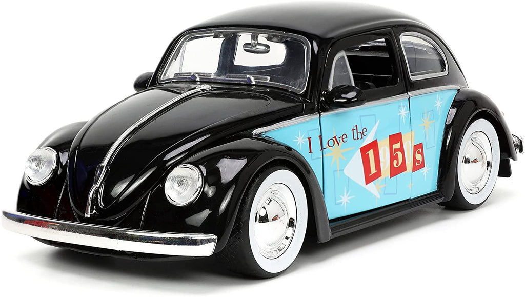 1959 Beetle Black I Love 50's Series 1/24 Diecast Car Model by Jada 31382