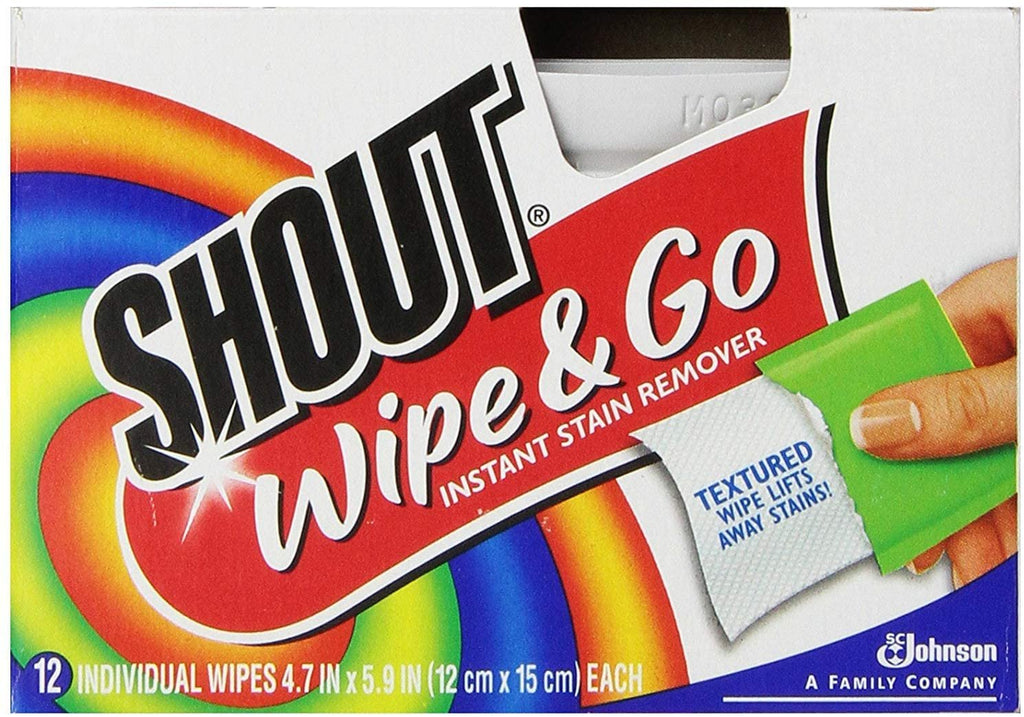Shout Wipes, Portable Stain Treater Towelettes - 12 Ea
