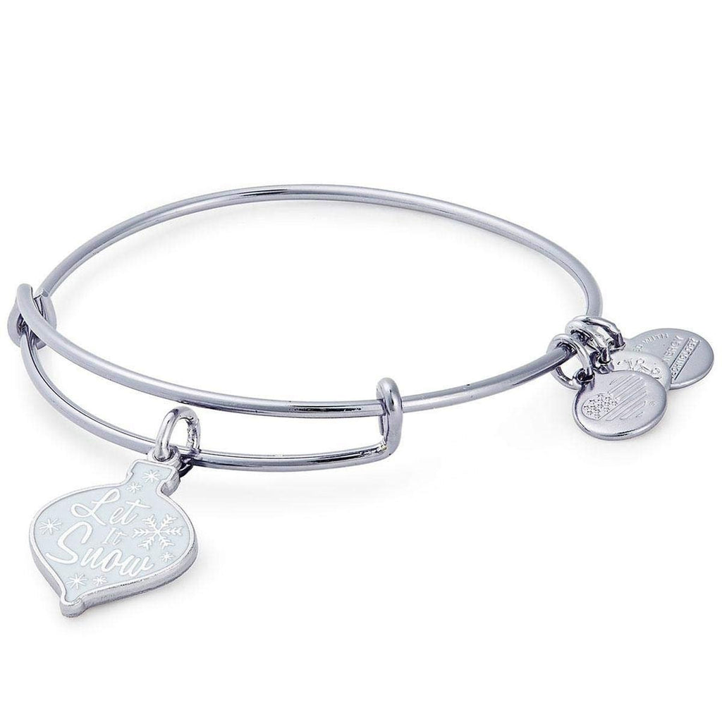 Alex and Ani Womens Let It Snow Glitter Ornament Bangle
