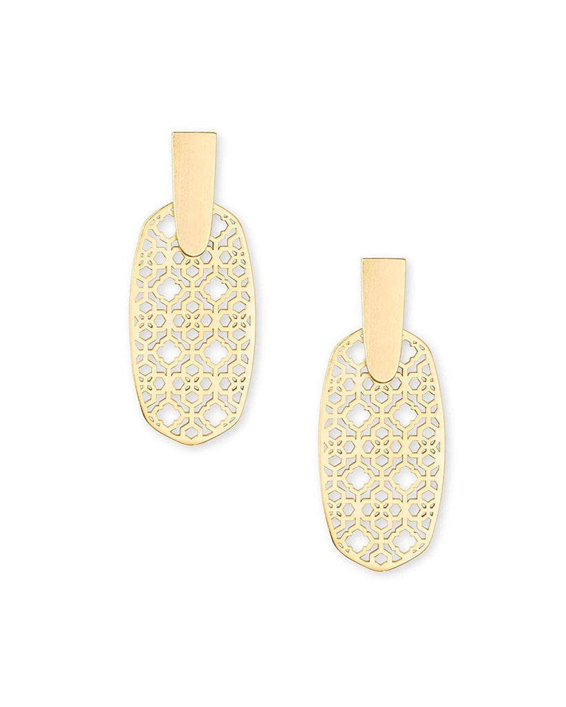 Kendra Scott Aragon Filigree Statement Earrings in Gold