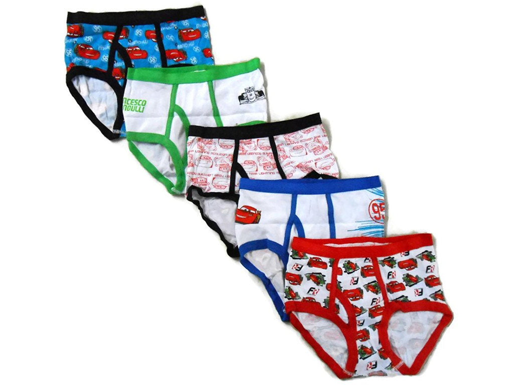 Disney Little Boys' Cars 5-Pack Brief, Colors and Prints may Vary