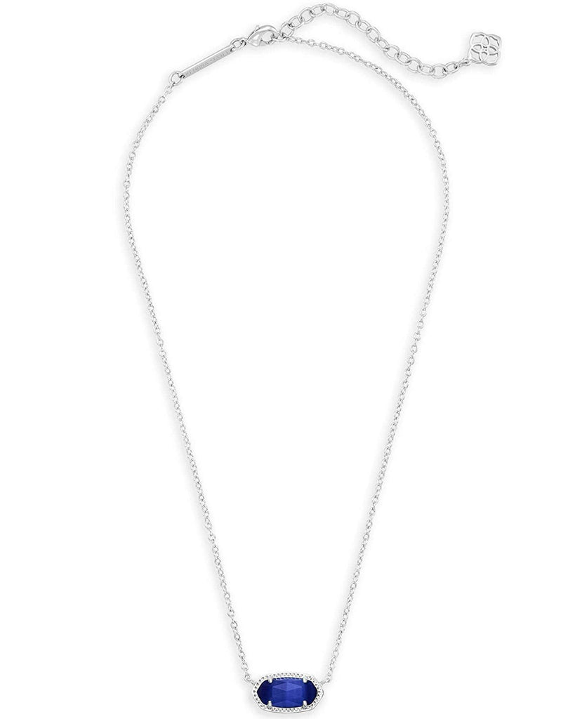 Kendra Scott Elisa Silver Pendant Necklace in Cobalt Cats Eye September