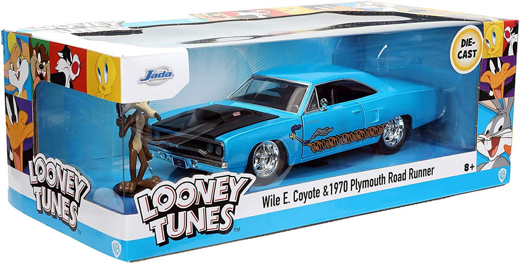 Jada 1:24 Diecast 1970 Plymouth Roadrunner with Wile E Coyote Figure