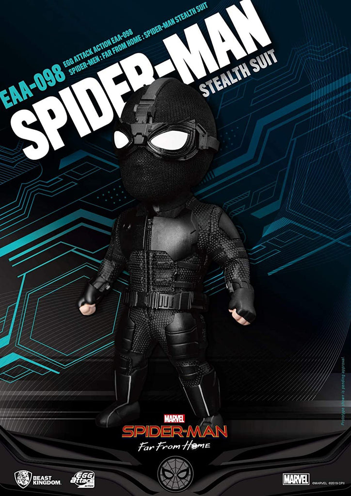 Beast Kingdom Spider-Man Far from Home: Stealth Spider-Man EAA-098 Egg Attack Action Figure, Multicolor