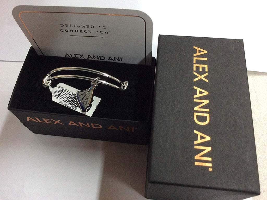 Alex and Ani Color Infusion, Holiday Sailboat Bangle Bracelet Shiny Silver One Size