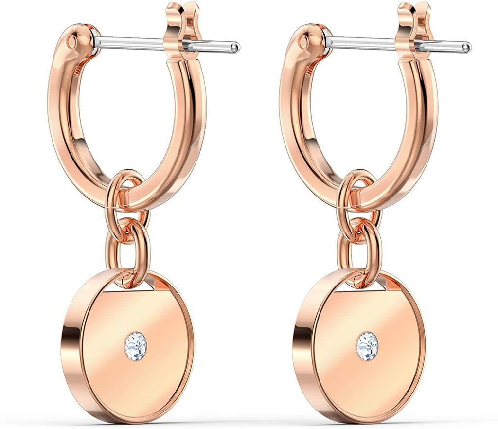 SWAROVSKI Women's Ginger Rose-Gold Tone Finish Necklace & Earrings Clear Crystal Jewelry Collection