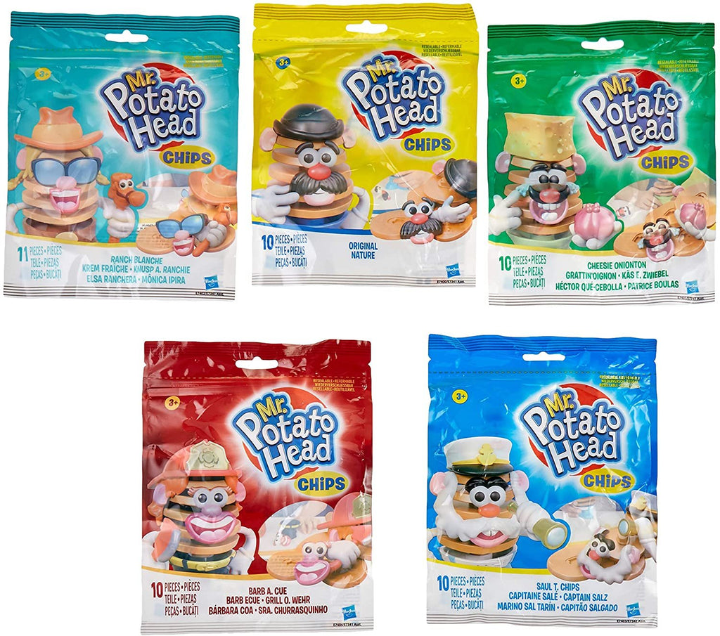 Mr Potato Head Chips Figures 5-Pack: Barb A. Cue, Saul T. Chips, Ranch Blanche, Cheesie Onionton, Original, Toy for Kids Ages 3 and Up (F0361)