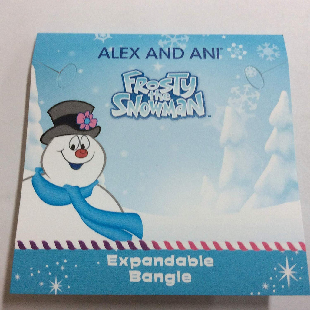 Alex and Ani Frosty The Snowman Set of 2 Bangle Bracelet Shiny Silver One Size