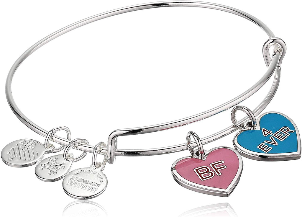 Alex and ANI Color Infusion Best Friends Duo Charm Bangle Bracelet Silver One Size