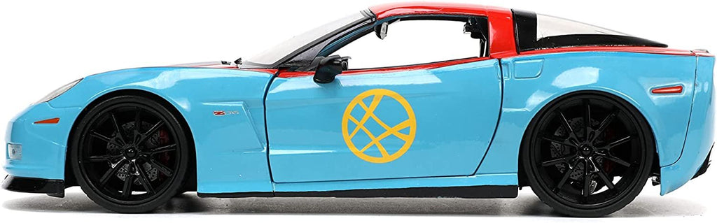 Jada Toys Marvel Doctor Strange 1:24 2006 Chevy Corvette Z06 Die-Cast Car with 2.75'' Dr. Strange Figure, Toys for Kids and Adults (32115)