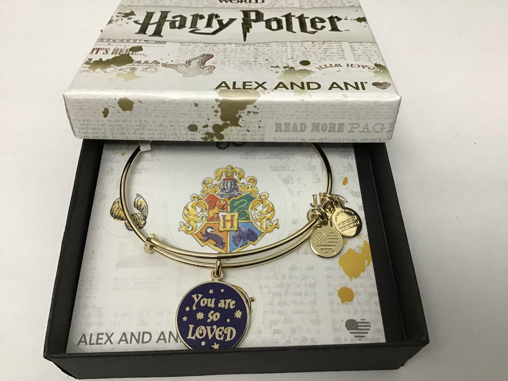 Alex and ANI Harry Potter Bangle Bracelet Gold/You are So Loved One Size