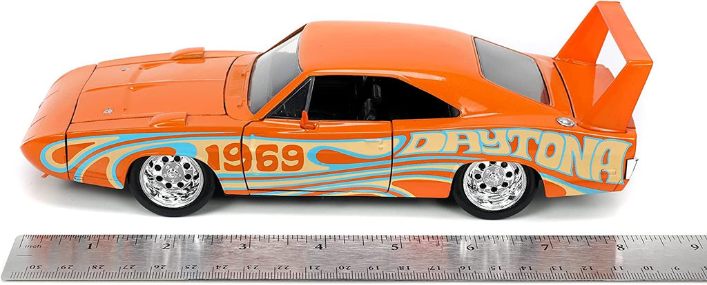 Jada Toys I Love The 60’s 1:24 1969 Dodge Charger Daytona Die-Cast Car, Toys for Kids and Adults, Orange