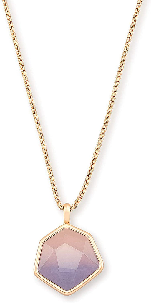 Kendra Scott Vanessa Rose Gold Long Pendant Necklace in Peach Ombre