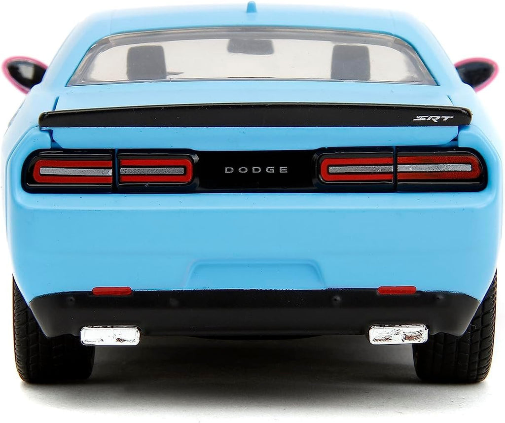 Pink Slips 1:24 2015 Dodge Challenger SRT Hellcat Die-Cast Car, Toys for Kids and Adults(Light Blue/Pink)