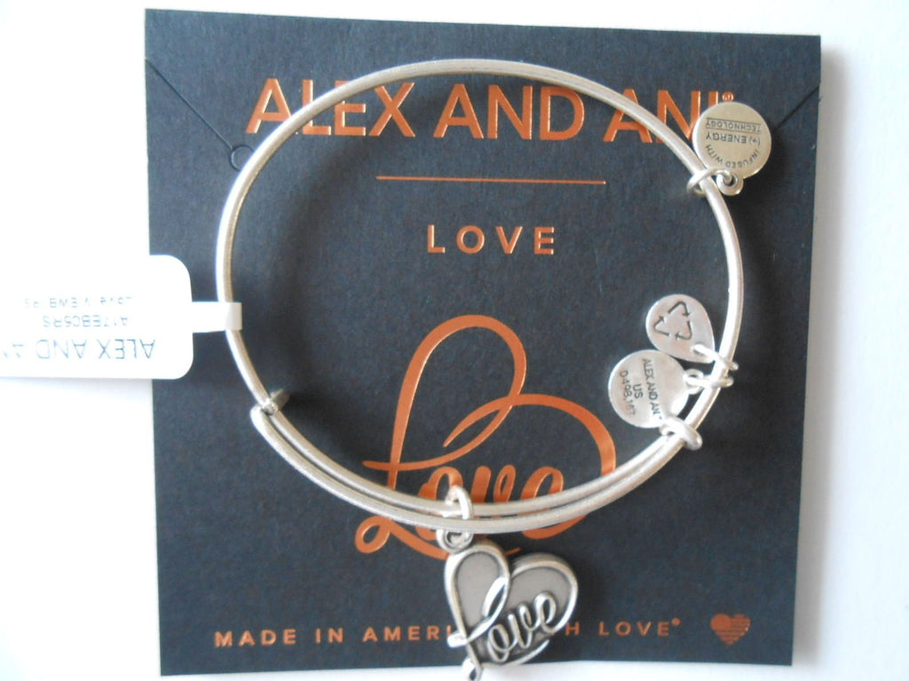 Alex and Ani Womens Path of Symbols - Love IV Charm Bangle