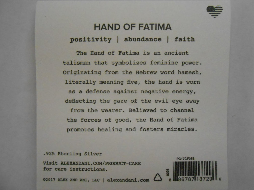 Alex and Ani Womens Hand of Fatima Cuff Bracelet