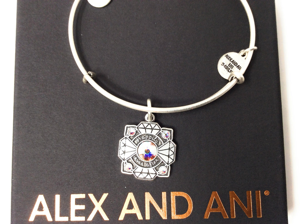 Alex and Ani Womens Bride EWB Bangle Bracelet, Rafaelian Silver, Expandable