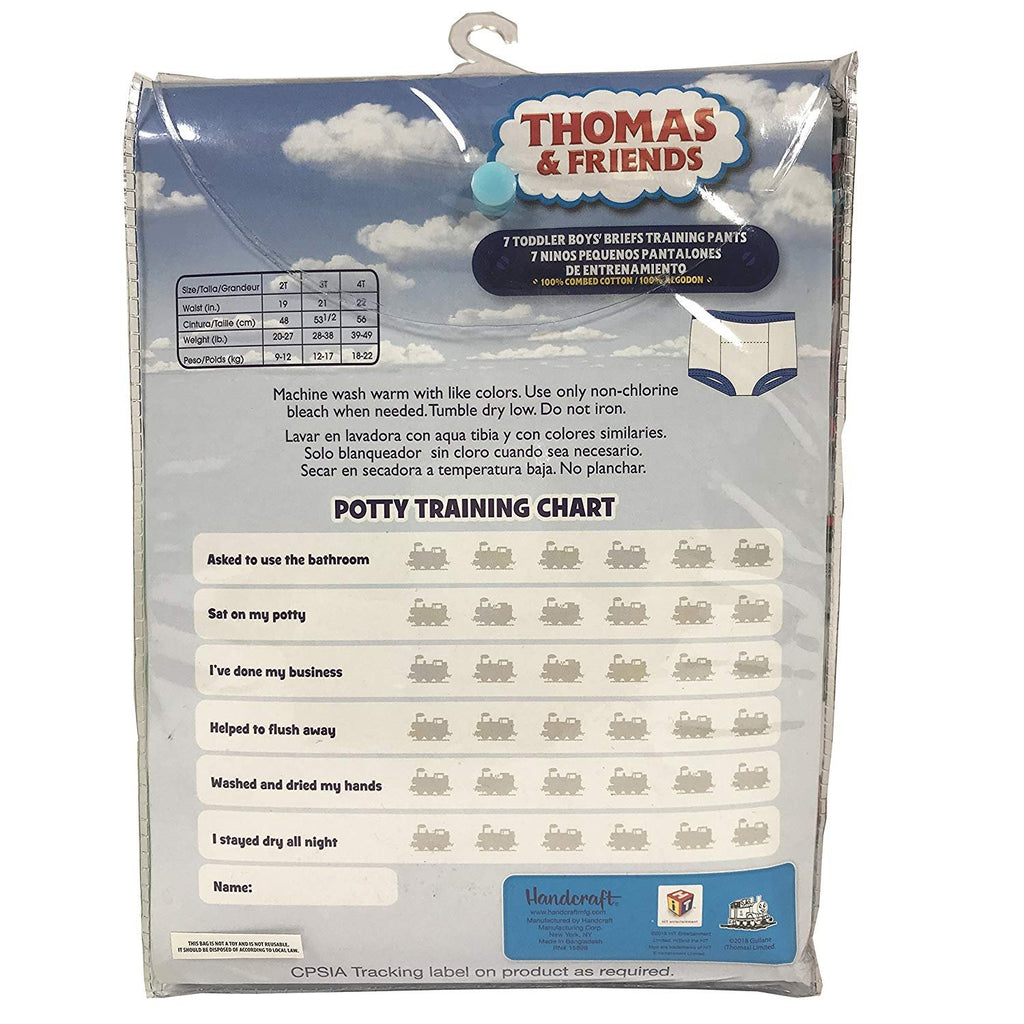Handcraft Thomas Boys Potty Training Pants Underwear Toddler 7-Pack Size 2T 3T 4T