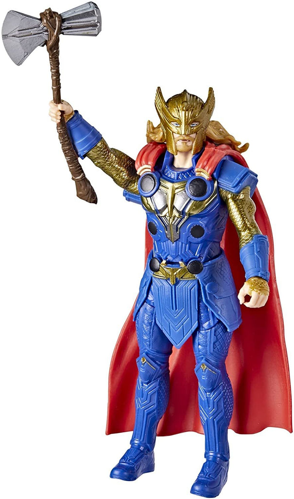 Marvel Studios' Thor: Love and Thunder Thor Toy, 6-Inch-Scale Deluxe Action Figure with Action Feature, Marvel Toys for Kids Ages 4 and Up